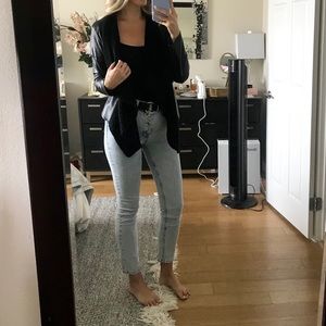 BB Dakota Faux Leather Jacket With Knit Size M